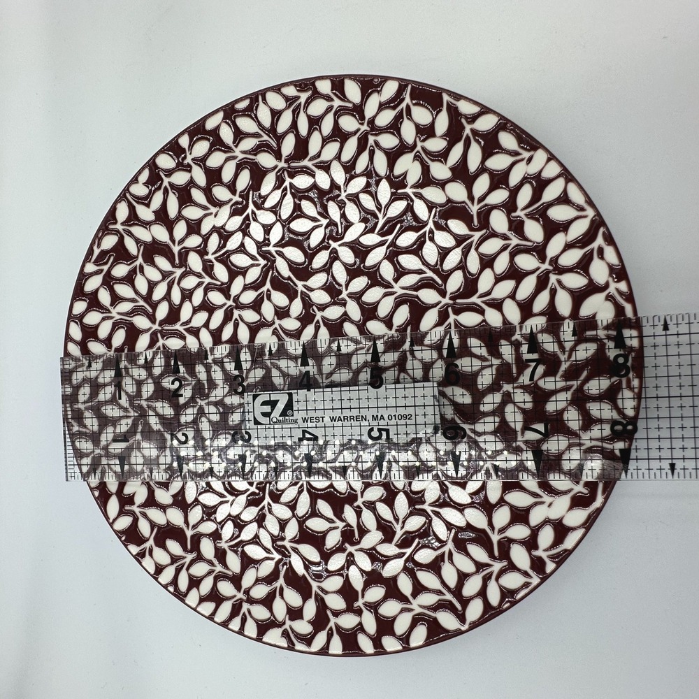 Crate & Barrel Botanica Burgundy White Salad Plate 8.25" Stoneware Replacement - Picture 3 of 3